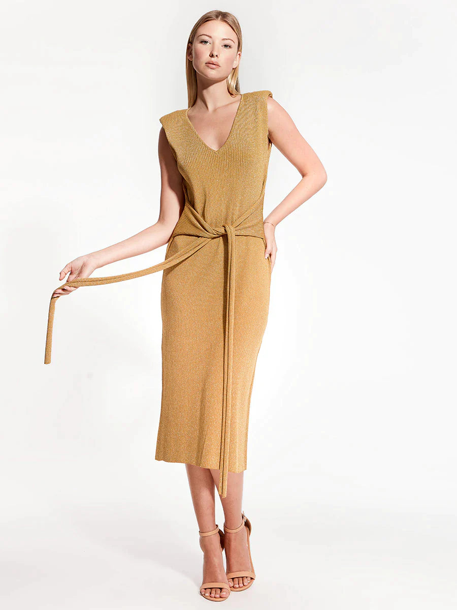 AS by DF Mare Knit Dress- Gold