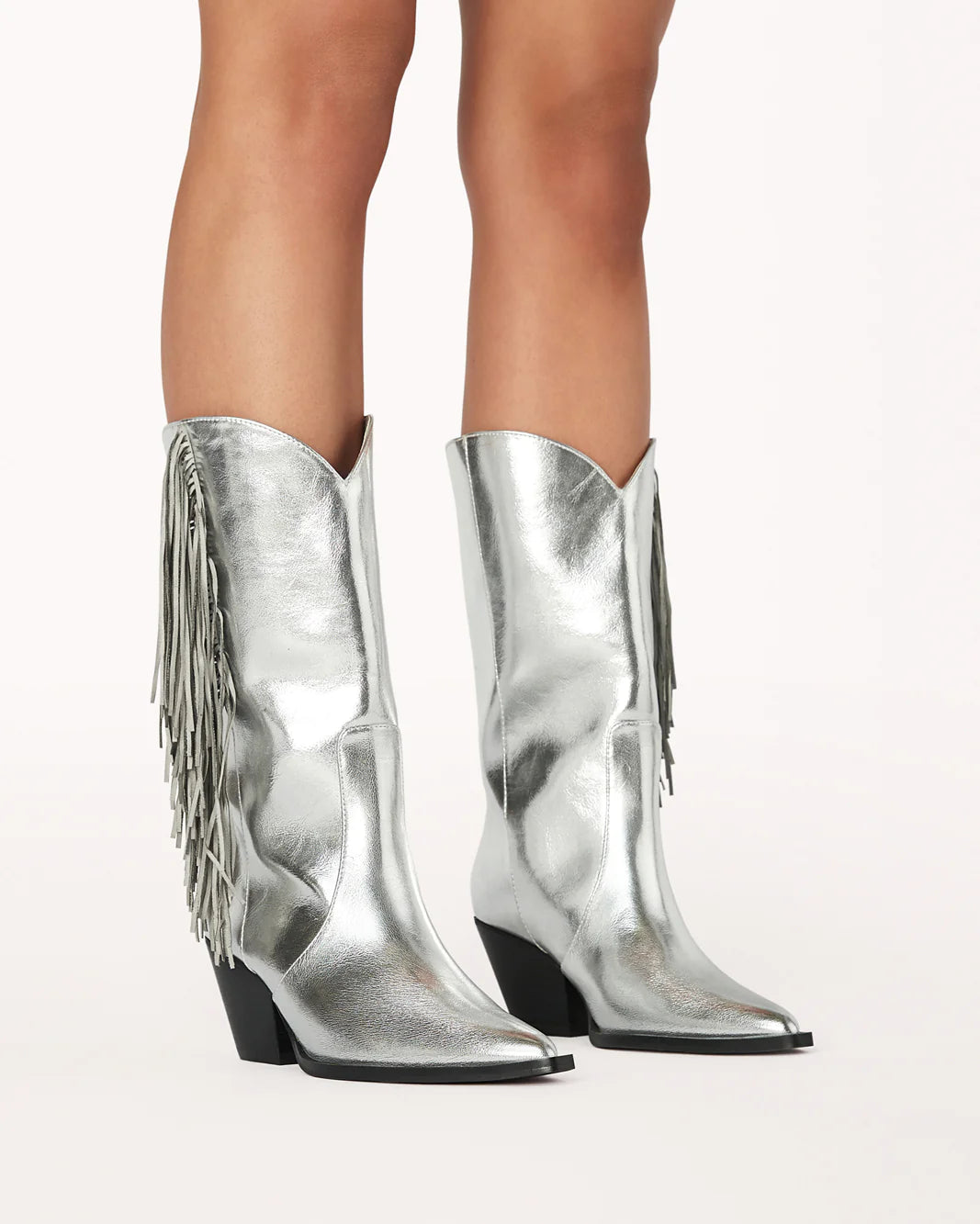 Billini Andi Silver Metallic Cowboy Boot