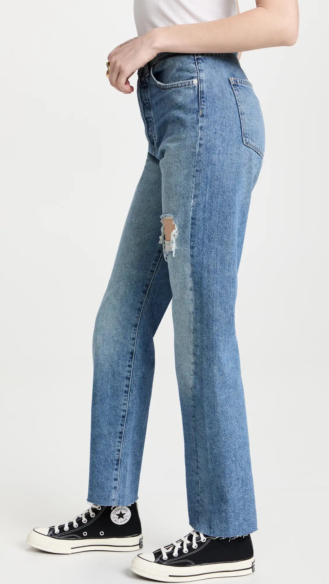 DL 1961 Emilie Straight Ultra High Rise Vintage Bedford Blue Raw