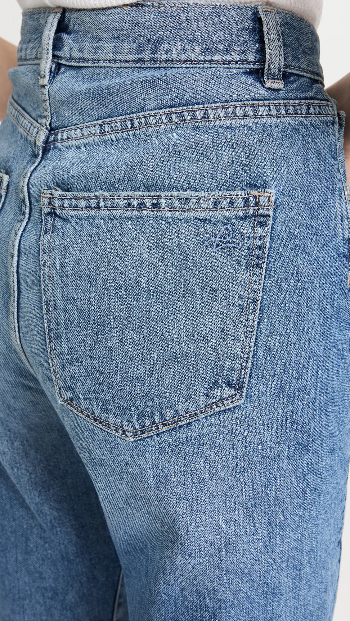 DL 1961 Emilie Straight Ultra High Rise Vintage Bedford Blue Raw