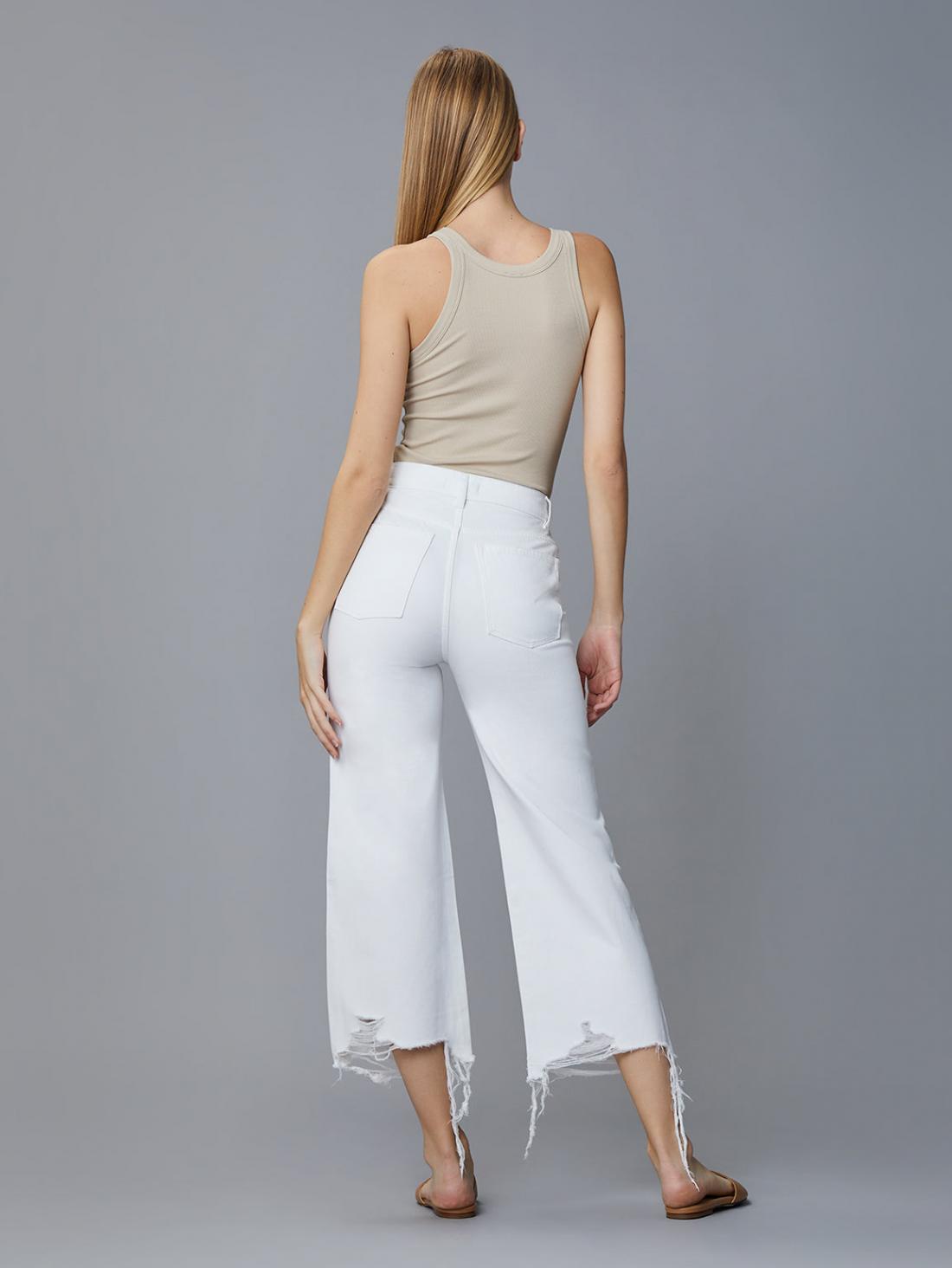 Back picture of the DL1969 Hepburn Wide Leg Vintage - White Distressed - CT Grace