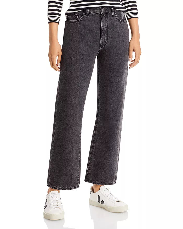 Picture of a model wearing the DL1961 Emilie Straight Ultra High Rise Vintage Ankle - CT Grace