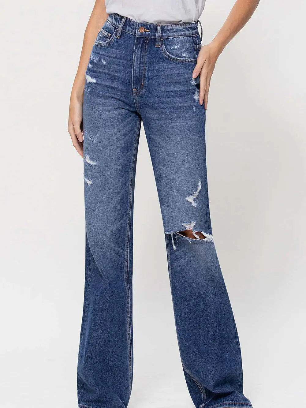Front zoom picture of a model wearing the Flying Monkey 90's Vintage Flare - CT Grace