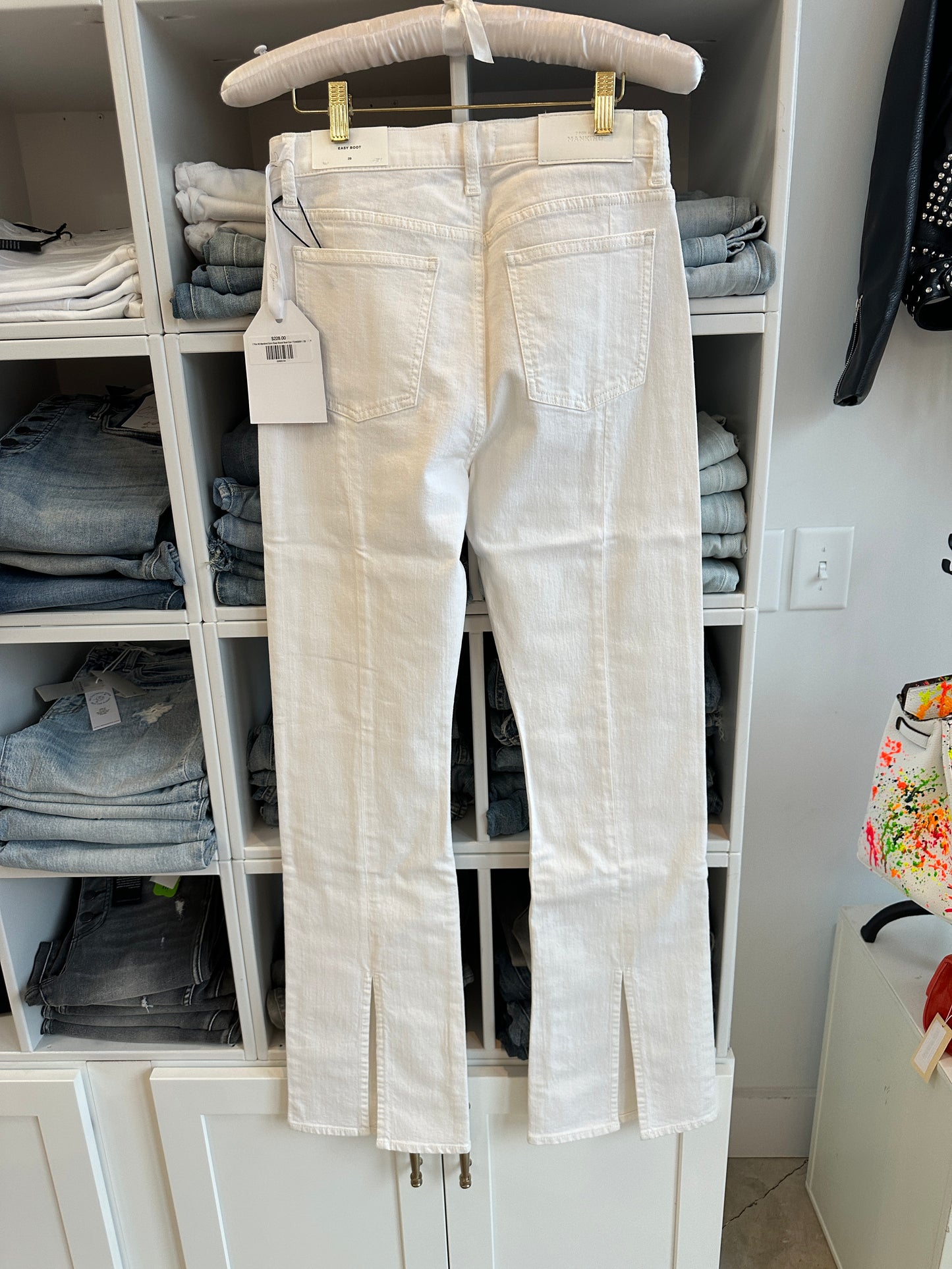 Back Picture of the 7 For All Mankind Ecru Easy Boost Boot Cut - CT Grace