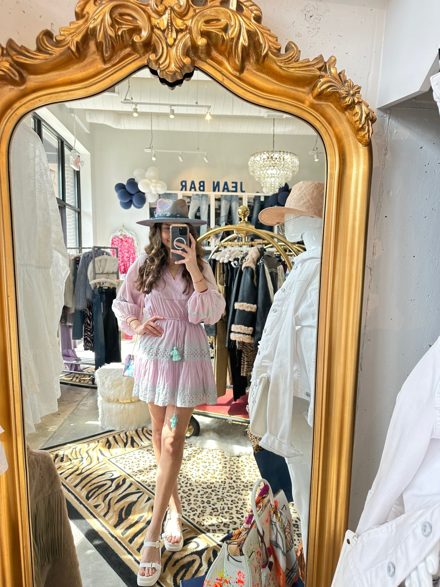 Karina Grimaldi Karpathos Embellished Mini Dress Lavender