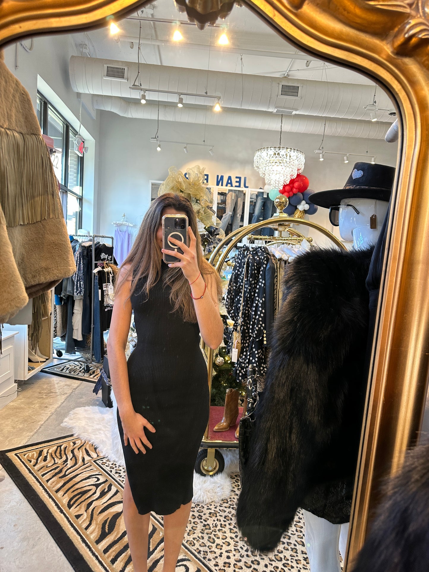 JS71 Black Dress Knit Midi