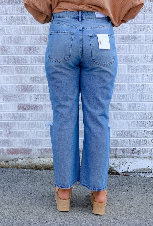 Back Picture of a model wearing the Vervet Jodie 90's Dad Jeans There is You - CT Grace