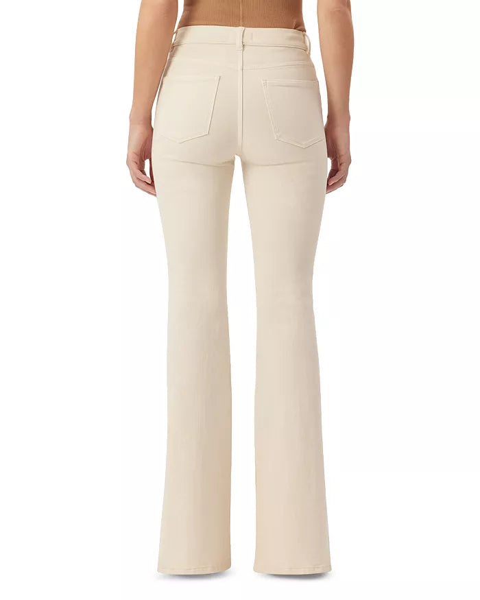Back picture of a model wearing the DL 1961 Bridget Boot Cut Ecru Jeans - CT Grace