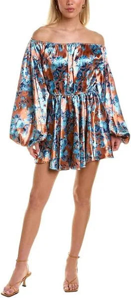 Carolina Constas Charli Dress In Rust Summer Flora