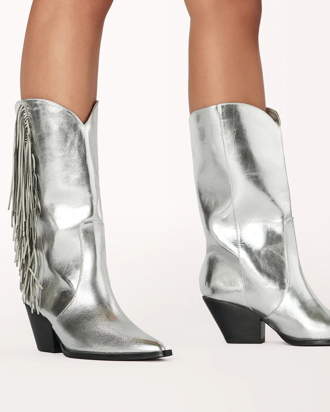 Billini Andi Silver Metallic Cowboy Boot