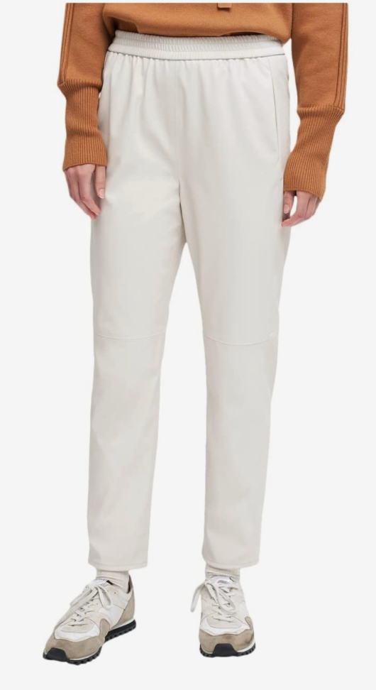 7 For All Mankind Casual Jogger Vegan Leather Cream