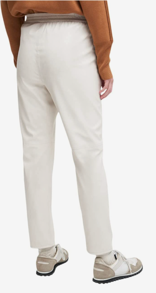 7 For All Mankind Casual Jogger Vegan Leather Cream