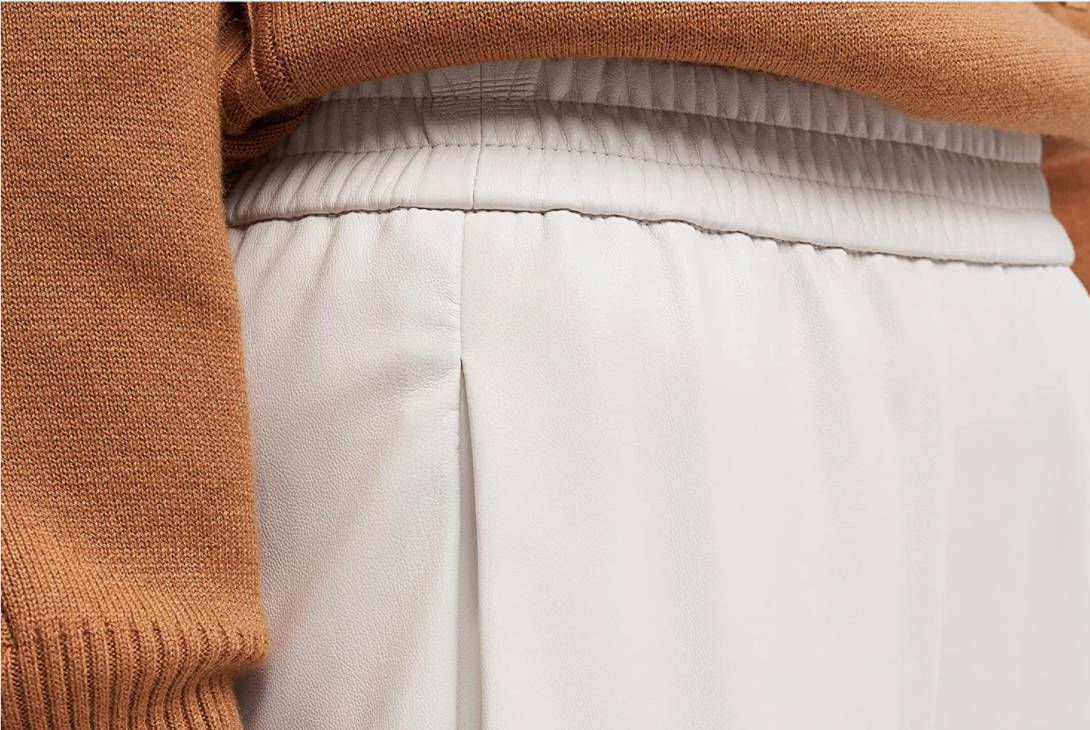 7 For All Mankind Casual Jogger Vegan Leather Cream