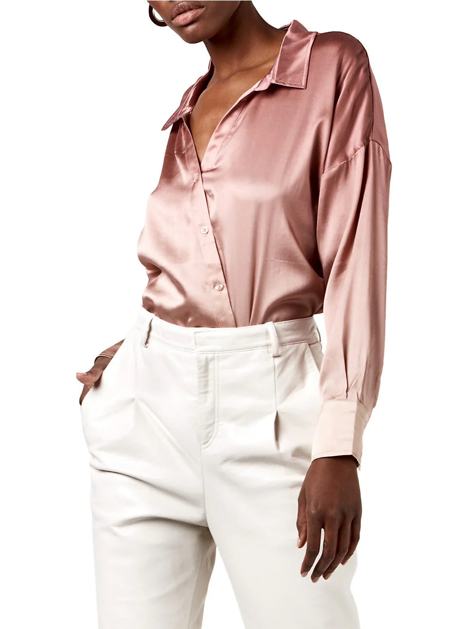 Body picture of a model using the ASbyDF Tramonto Blouse Mauve - CT Grace