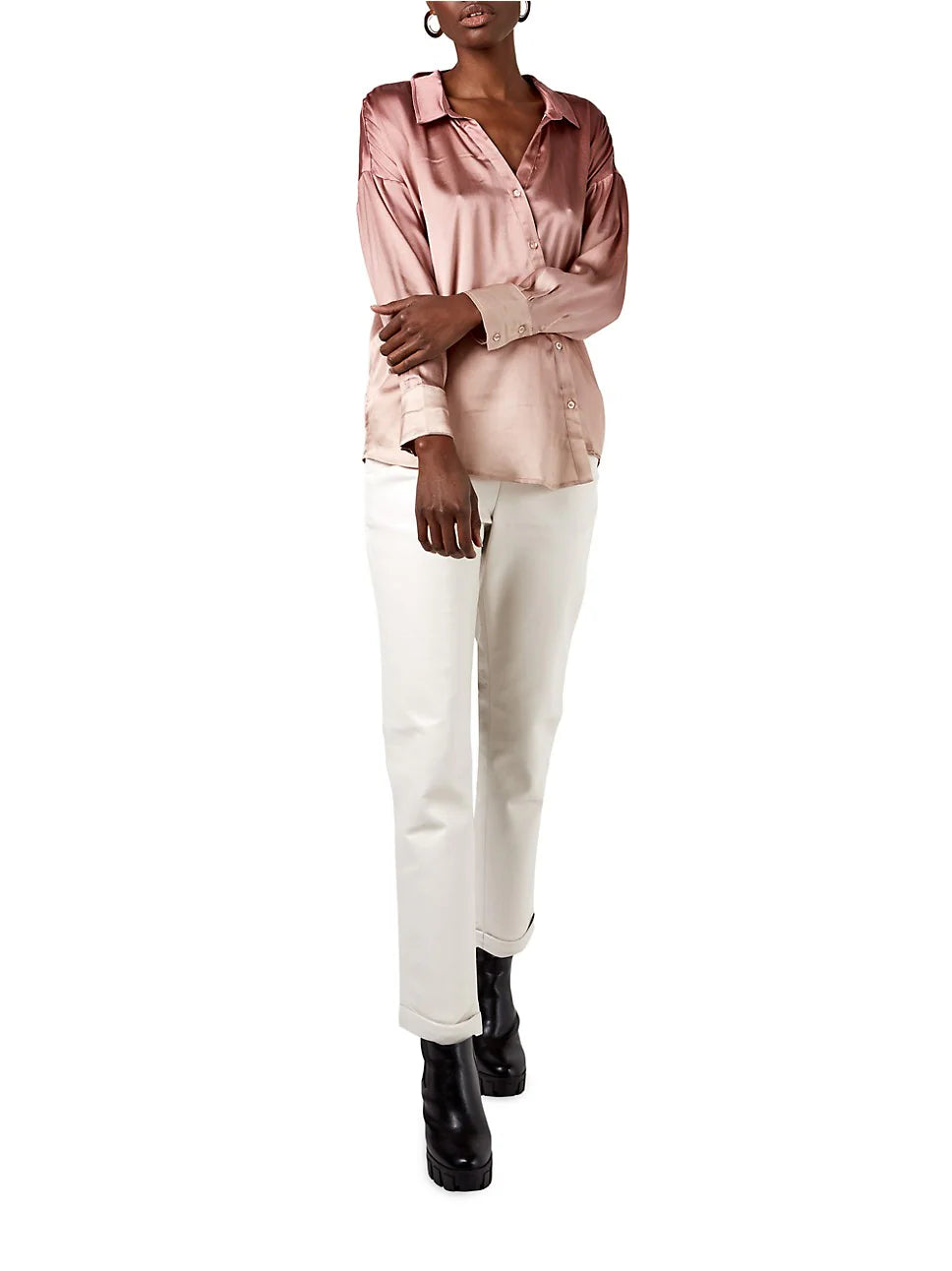 Zoom Out Body picture of a model using the ASbyDF Tramonto Blouse Mauve - CT Grace