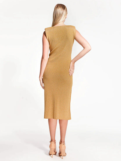 AS by DF Mare Knit Dress- Gold