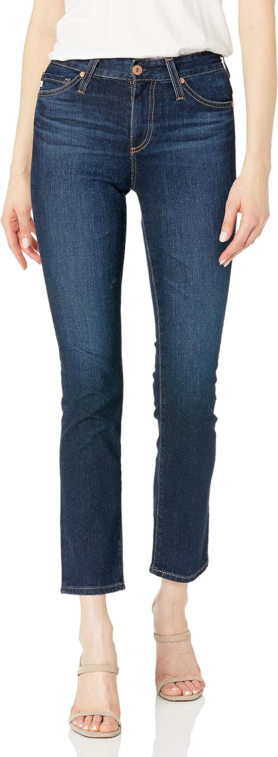 Front picture of the AG Jeans Mari High Rise Straight Leg Dark Wash - CT Grace
