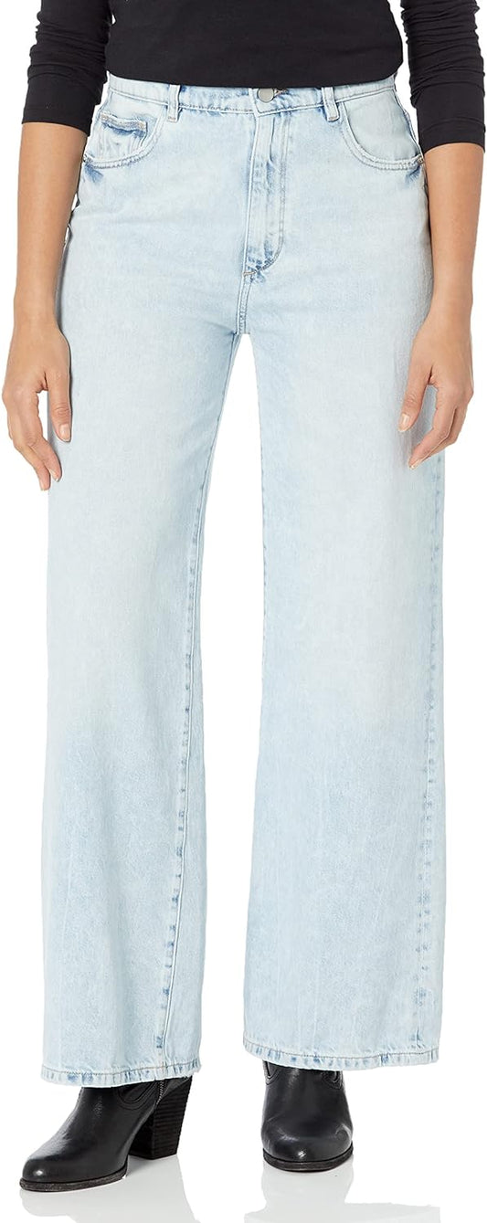 DL1961 High Rise Light Wash Hepburn Wide Leg