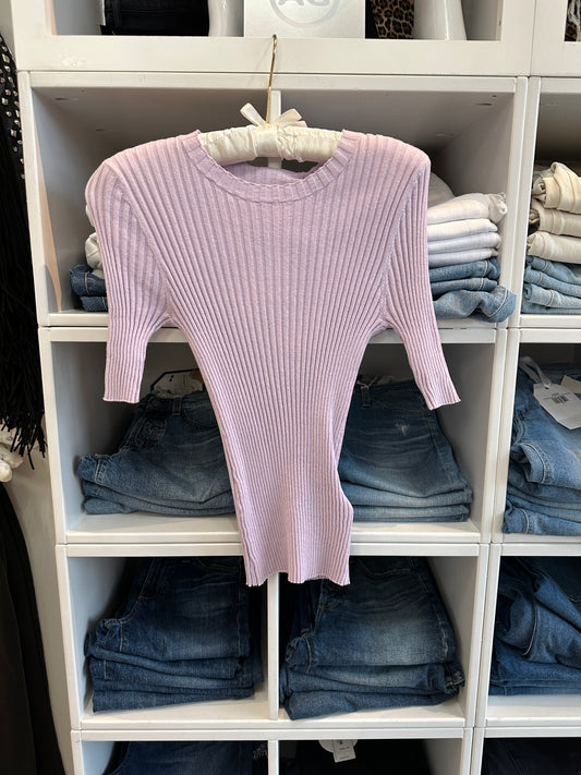 Picture of the 7 For All Mankind SS Rib Crew Neck lavender - CT Grace