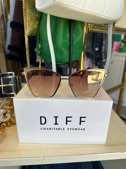 Diff Sunglasses Becky Gold and Flash Brown Gradient