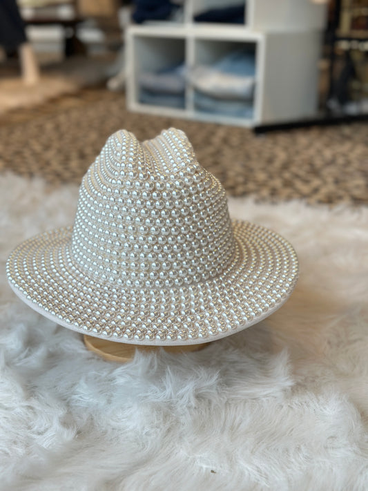 Fame Accessories Ivory Pearl Cowboy Hat
