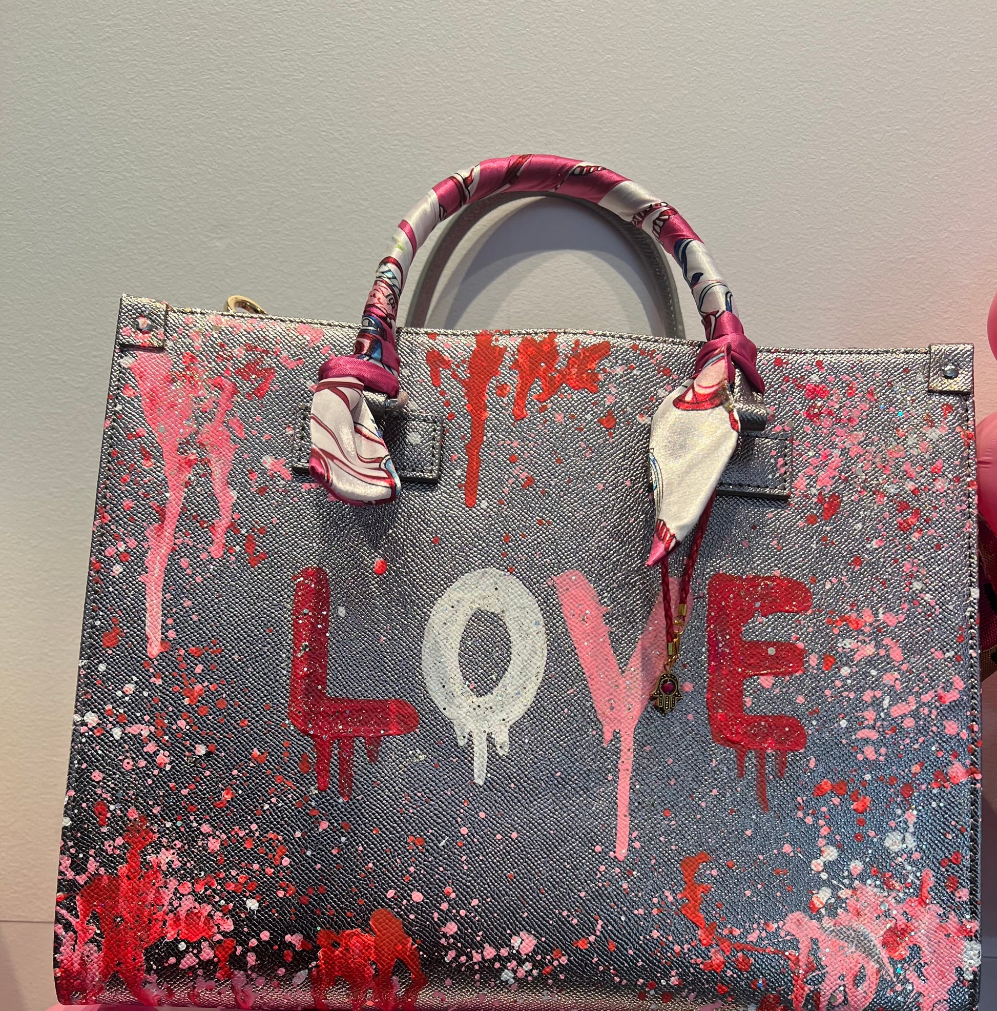 Picture of the Anca Barbu Silver Love Handbag 30" - CT Grace