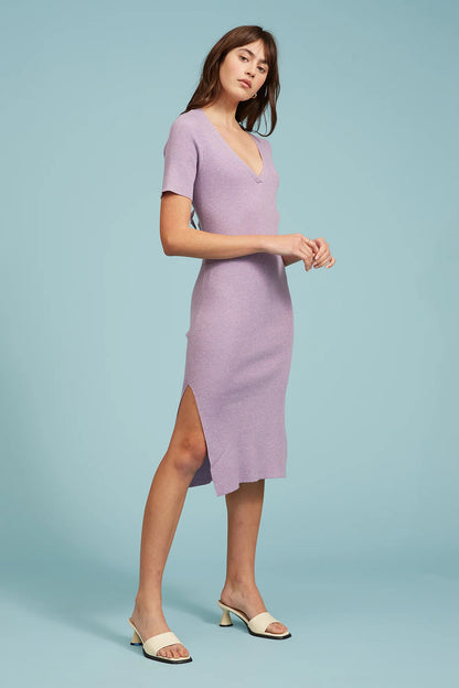 Lucy Paris Eloise Knit Purple Dress