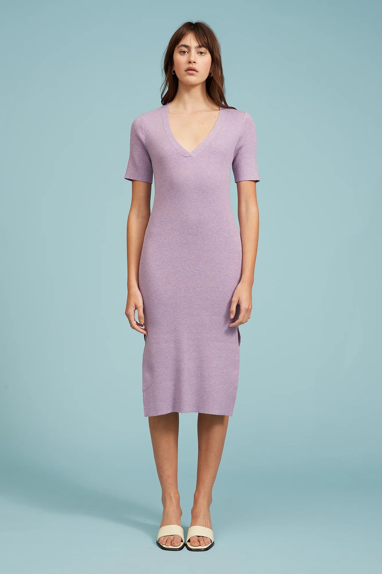 Lucy Paris Eloise Knit Purple Dress