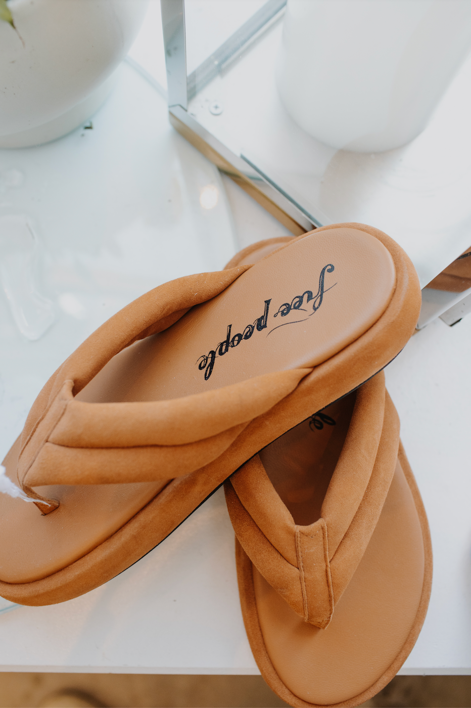 Picture of the Free People Wonderland Thong Sandal-Tan - CT Grace