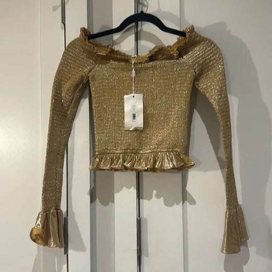 Caroline Constas Megara Top Gold