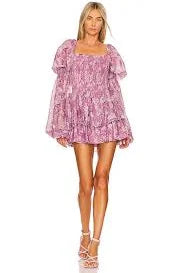 Caroline Constas Alexa Dress in Mauve