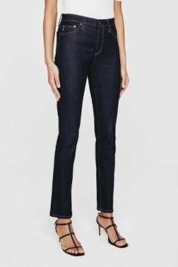 Side Picture of the AG Jeans Mari High Rise Straight Leg Dark Wash - CT Grace