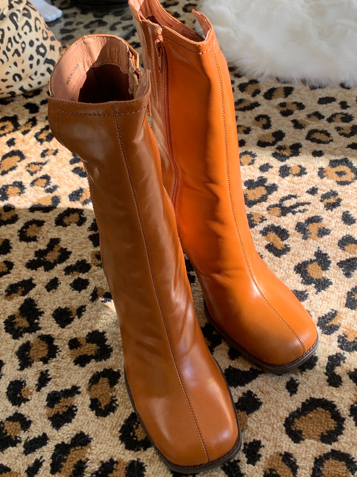 Intentionally Blank Cognac Lea Leather Boot