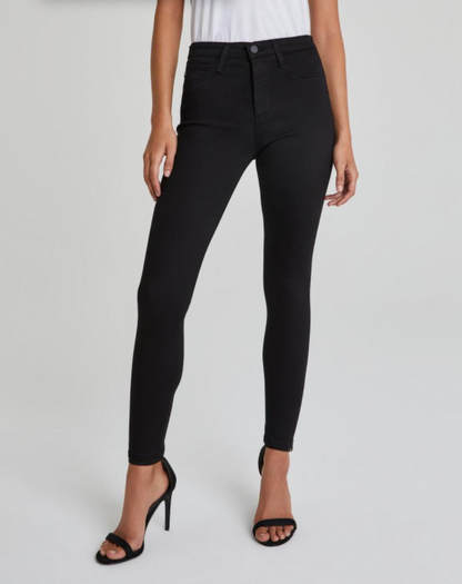 AG Black Farrah Seamless Ankle Jeans - Super Black